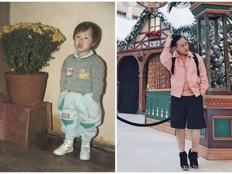 Đối với Trung Quân Idol, không ít khán giả lại ngạc nhiên khi thấy nam ca sĩ vào thời nhi đồng ăn mặc khá sành điệu. Ảnh: FBNV