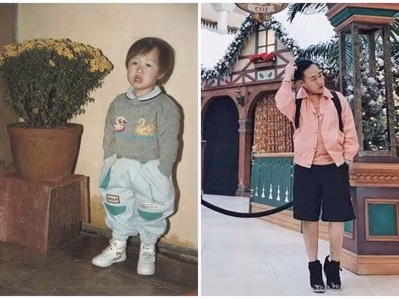 Đối với Trung Quân Idol, không ít khán giả lại ngạc nhiên khi thấy nam ca sĩ vào thời nhi đồng ăn mặc khá sành điệu. Ảnh: FBNV