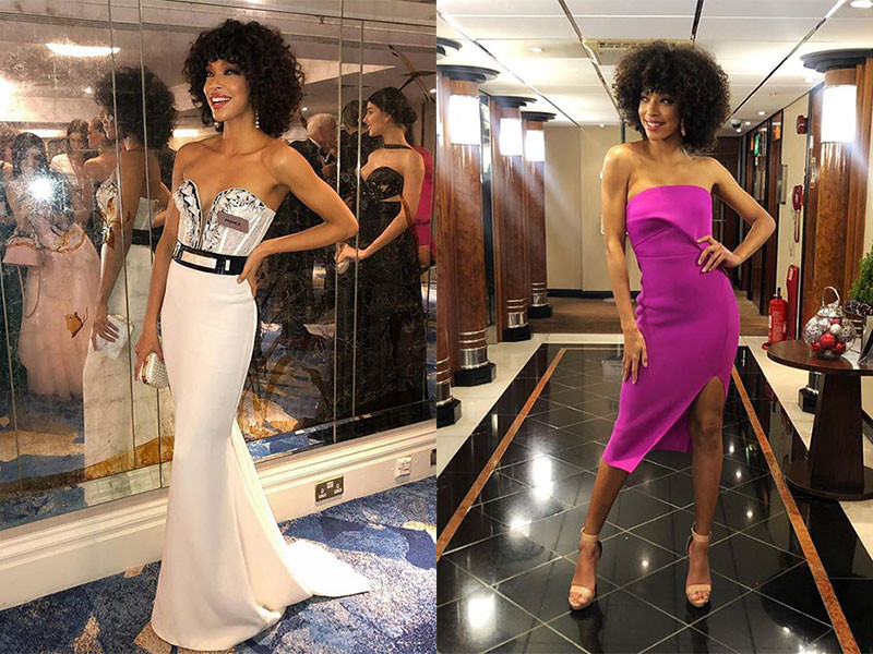 Người đẹp đến từ Pháp chuộng váy áo ôm sát, cúp ngực khoe hình thể quyến rũ.