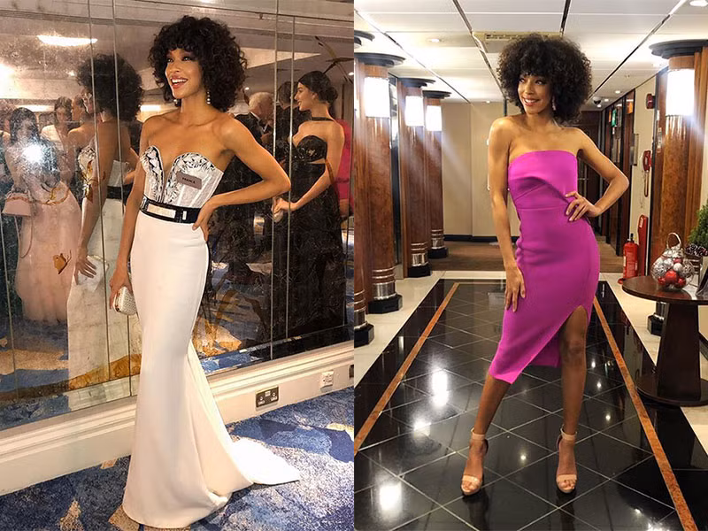 Người đẹp đến từ Pháp chuộng váy áo ôm sát, cúp ngực khoe hình thể quyến rũ.