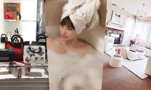 Tại Mỹ, Phạm Hương sống trong căn biệt thự vườn có nội thất sang trọng.