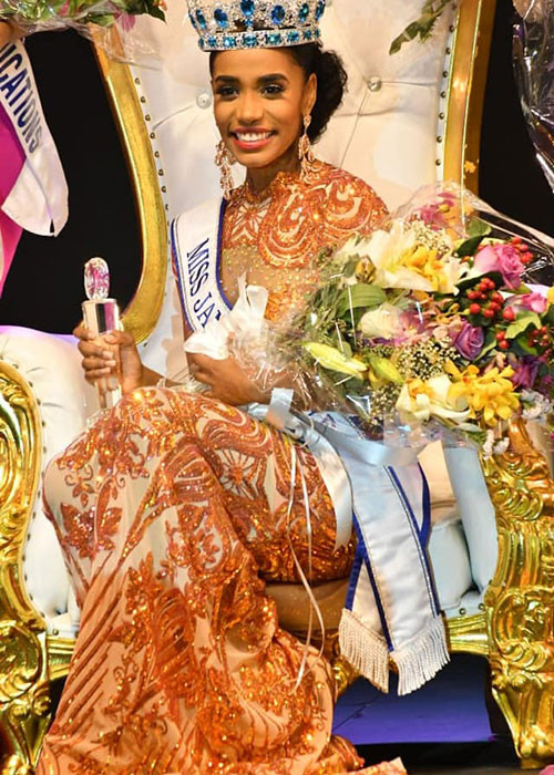 Cô đại diện nhan sắc Jamaica tại đấu trường nhan sắc quốc tế được tổ chức tại London, Anh.