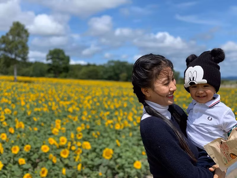 Con trai của Nguyệt Ánh tên Nanda, thừa hưởng những nét đẹp chọn lọc của bố mẹ.