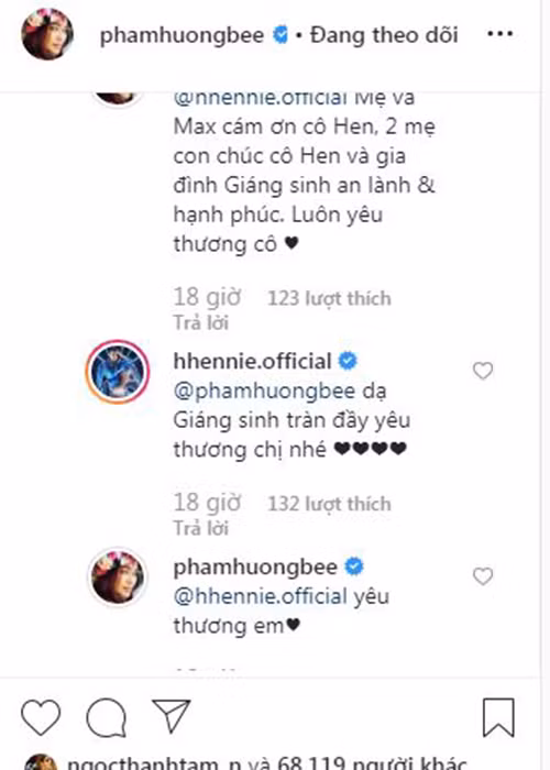 Phạm Hương nhanh chóng đáp lại khi được đồng nghiệp gửi lời chúc đến con trai.