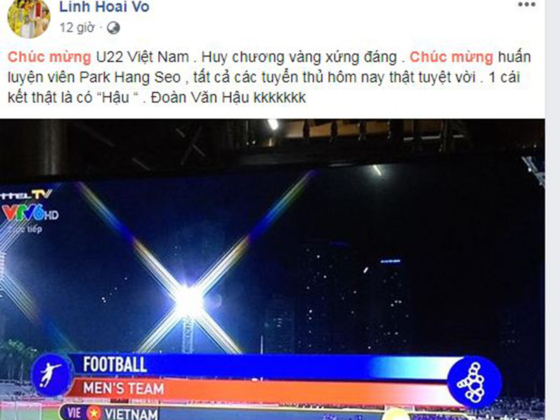 Ngoài đi bão, nhiều sao Việt gửi lời chúc mừng đến đội tuyển Việt Nam.