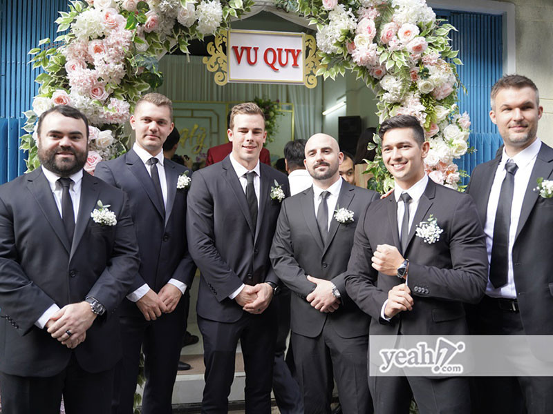 Dàn phù rể của doanh nhân Jack toàn những gương mặt điển trai. Ảnh: Yeah1
