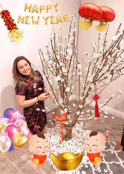 Cô còn tự tay chuẩn bị Tết ở Mỹ.