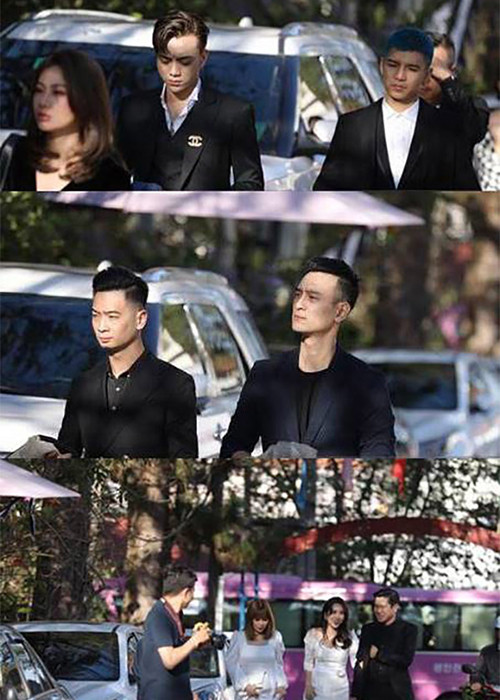 Vợ chồng Lưu Hương Giang, Soobin Hoàng Sơn, Cường Seven, Mlee, Ngọc Thảo, Mai Tiến Dũng, Slim V dự hôn lễ của Tóc Tiên tại Đà Lạt. Ảnh: Vietnamnet