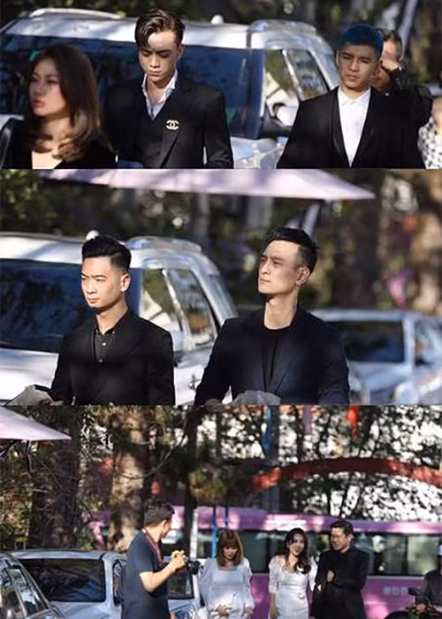 Vợ chồng Lưu Hương Giang, Soobin Hoàng Sơn, Cường Seven, Mlee, Ngọc Thảo, Mai Tiến Dũng, Slim V dự hôn lễ của Tóc Tiên tại Đà Lạt. Ảnh: Vietnamnet