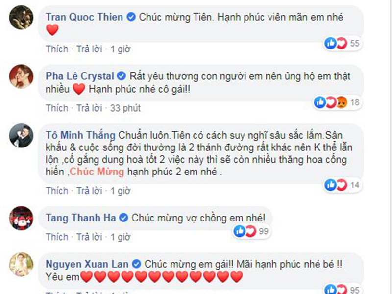 Động thái tổ chức đám cưới bí mật của Tóc Tiên và Hoàng Touliver nhận được sự ủng hộ của không ít đồng nghiệp.