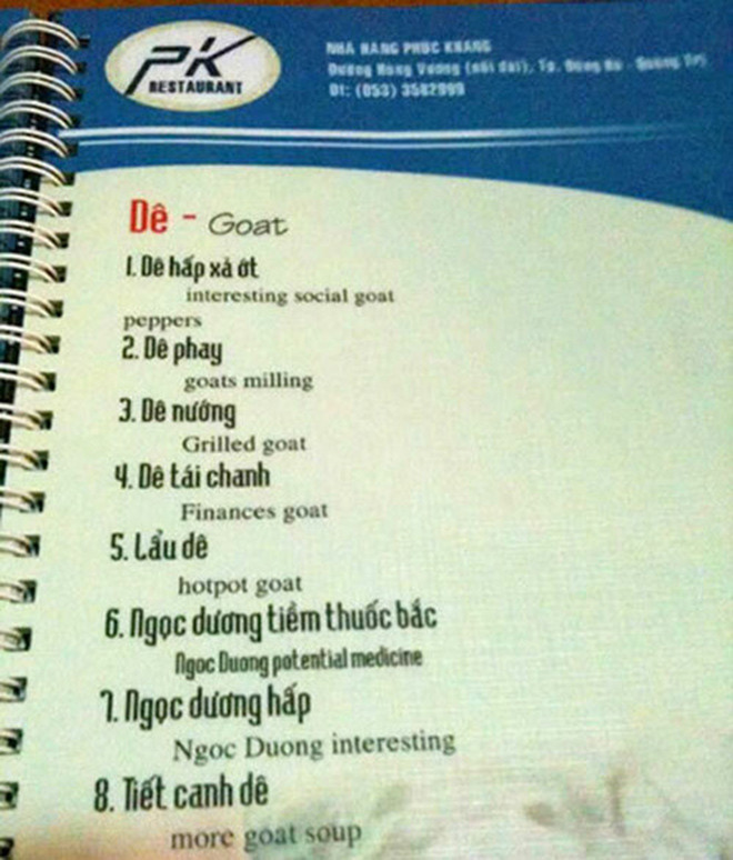 "Dê tái chanh" dịch như thế này cũng khiếp quá đấy.