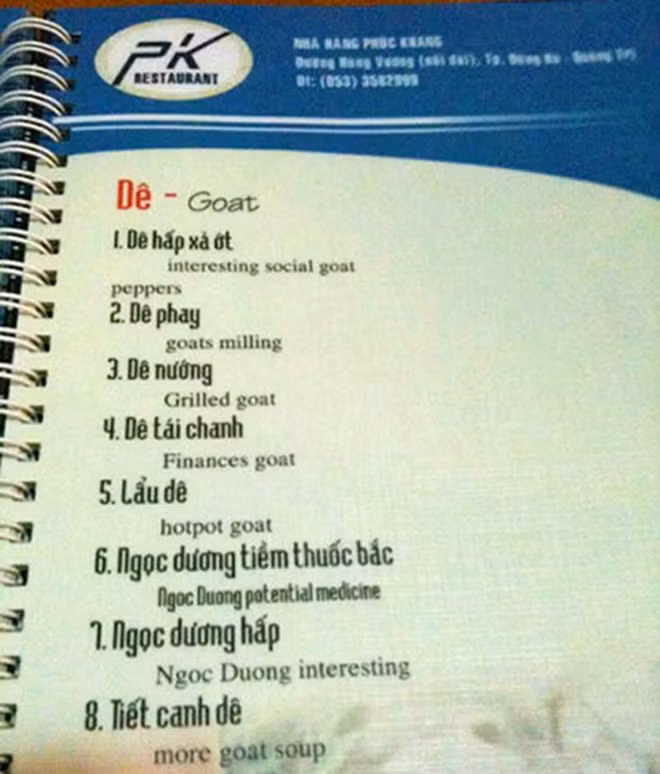 "Dê tái chanh" dịch như thế này cũng khiếp quá đấy.