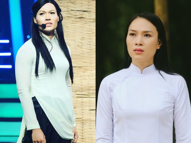 Ở Gương mặt thân quen, Tấn Phát gây chú ý khi đóng giả Hoài Linh, Mỹ Tâm, Sơn Tùng M-TP.