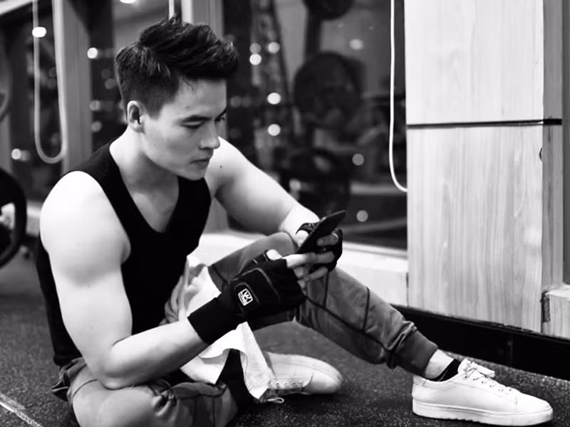 Nam diễn viên đến từ Vĩnh Long giữ vóc dáng nhờ tập luyện.