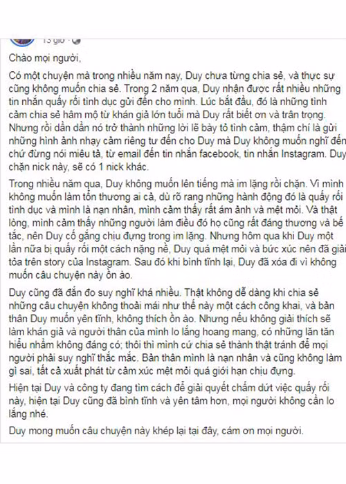 Chan dung sao nam Viet bi quay roi tinh duc trong nhieu nam