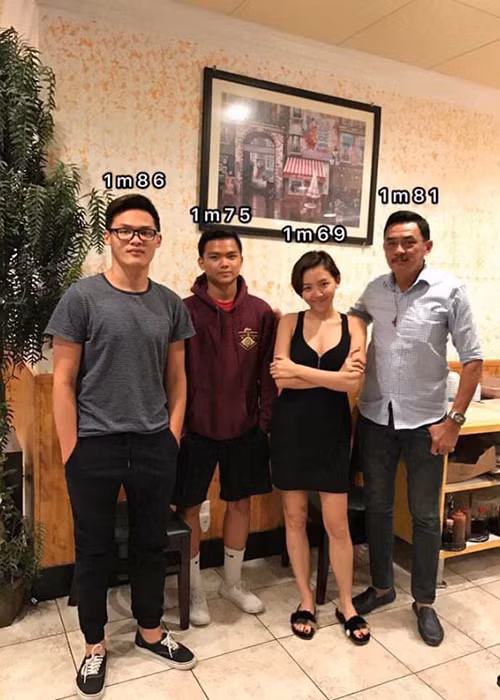 Hai em trai của Tóc Tiên có chiều cao vượt trội (1m75, 1m86).