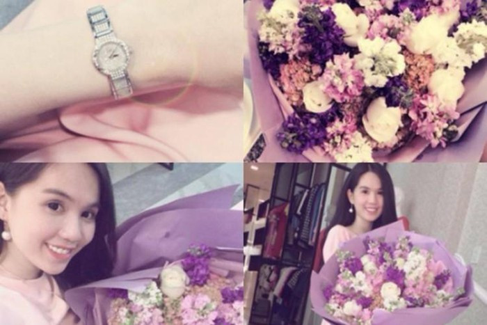 Trước khi chia tay, Ngọc Trinh còn được đại gia Singapore tặng quà dịp Valentine 2015 và 2014. Còn nhớ, Lễ Tình nhân năm 2014, nữ diễn viên phim “Vòng eo 56” được bạn trai tặng chiếc đồng hồ hàng hiệu có giá trên thị trường lúc đó khoảng hơn 800 triệu đồng và bó hoa.