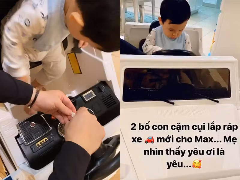 Phạm Hương không bận tâm đến những đồn đoán về bạn trai. Trên trang cá nhân, ngoài chia sẻ hình ảnh chồng sắp cưới nấu ăn, Phạm Hương còn khoe nửa kia cưng chiều con trai chung của hai người.