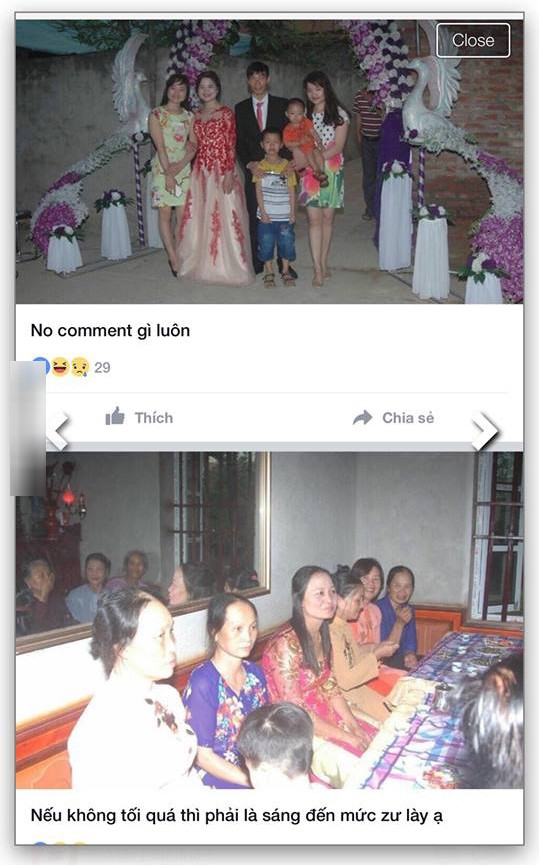 Một số thành viên sau khi ngắm bộ ảnh cưới bá đạo này đều tự hỏi nhau rằng, đám cưới này dường như được tổ chức vào thời điểm tờ mờ sáng hay chạng vạng tối mà ánh sáng kinh dị đến vậy?