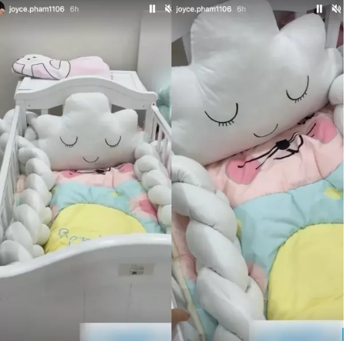 Bà mẹ trẻ cho hay, chiếc nôi có giá khoảng 3 triệu đồng, toàn bộ phần lót phía dưới có màu sắc bắt mắt, thấm hút mồ hôi, rất thích hợp với trẻ sơ sinh.