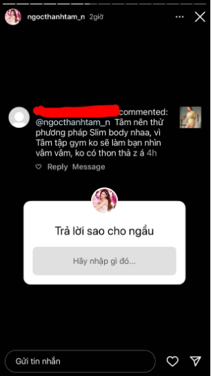 Mới đây rich kid này chia sẻ lên MXH để hỏi cách trả lời cư dân mạng khi để lại bình luận về body của cô nàng và gợi ý cách tập tành.