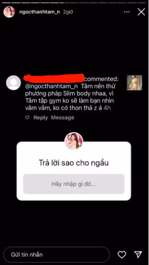 Mới đây rich kid này chia sẻ lên MXH để hỏi cách trả lời cư dân mạng khi để lại bình luận về body của cô nàng và gợi ý cách tập tành.