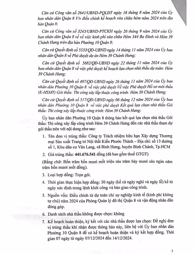 TP HCM: Công ty Kiến Phước Thành 7 ngày trúng 6 gói thầu tại Quận 8 - Hình 5 TP HCM: Cong ty Kien Phuoc Thanh 7 ngay trung 6 goi thau tai Quan 8-Hinh-5