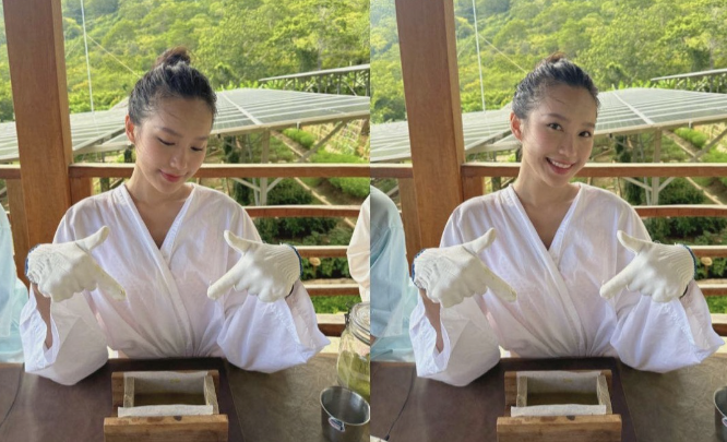 Dù thả tóc hay búi tóc cao, Doãn Hải My vẫn xinh đẹp, rạng rỡ với gương mặt thanh tú