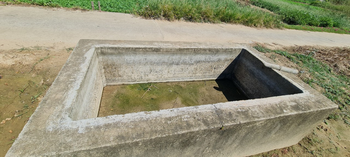 Các bể chứa nước tưới tại làng rau La Hường cạn trơ đáy, trong khi gần đây, Đà Nẵng đã có vài đợt mưa khá lớn.