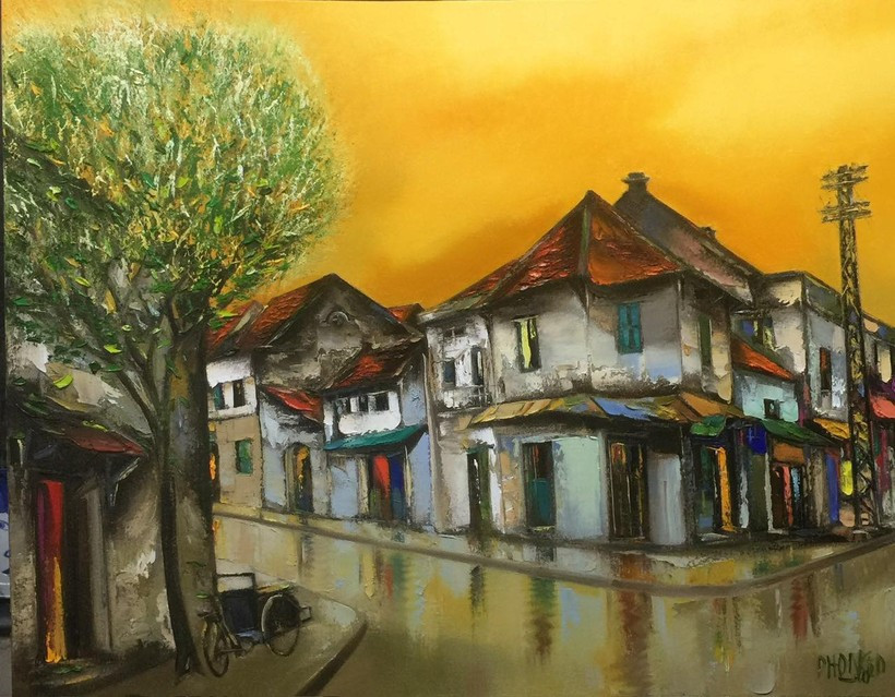 Thu của Đào Hải Phong là như vậy, nhưng mênh mang bảng lảng tựa giấc mơ. Những mảng tơ trời vấn vương như lụa, ánh trăng bàng bạc biếc trên mái nhà nóc phố.