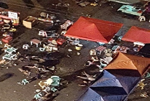 Hiện trường vụ nổ nhìn từ trên cao. Ảnh: RT.