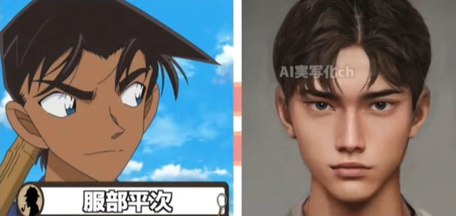 Hattori Heiji, thám tử miền Tây, hiện lên với làn da rám nắng, ánh mắt sắc bén và nụ cười tự tin, đúng chất một đối thủ đáng gờm và người bạn thân thiết của Shinichi.