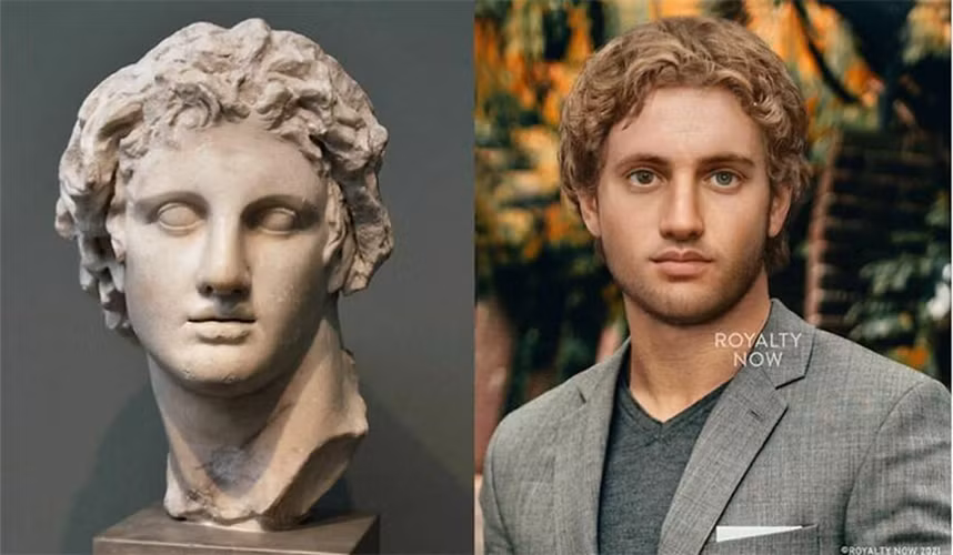 Hình ảnh của ông trong thế kỷ 21 được AI vẽ lại với vẻ điển trai và phong thái tự tin, khiến ông trông như một nhân vật quyến rũ trong thời đại hiện đại. (Ảnh: Royalty Now Studios)