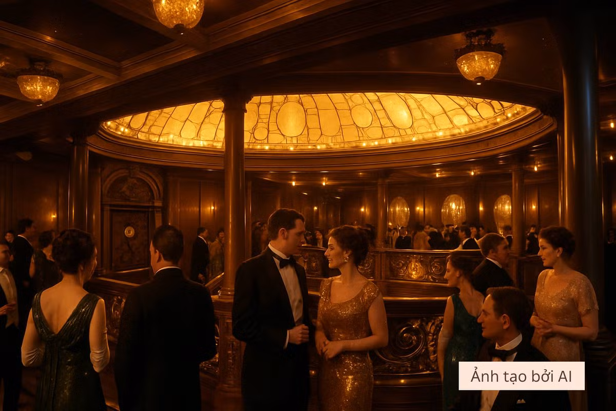 Hành khách hạng nhất gồm giới quý tộc và doanh nhân tận hưởng những đặc quyền xa xỉ, trong khi người nhập cư hạng ba chen chúc dưới khoang tàu.(Ảnh: Thanh niên Việt)