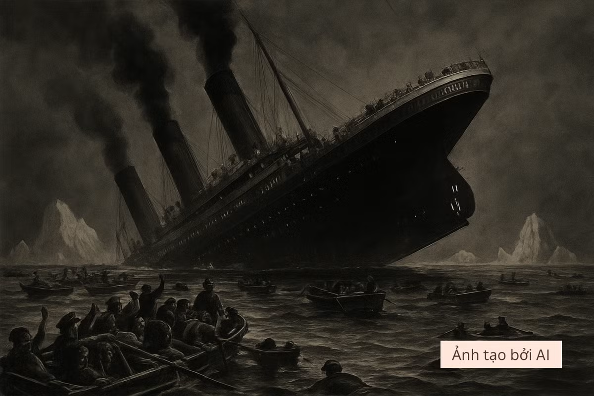 Chỉ có hai mươi xuồng cứu sinh được trang bị, không đủ cho toàn bộ hành khách và thủy thủ đoàn hơn hai ngàn người. (Ảnh: Thanh niên Việt)