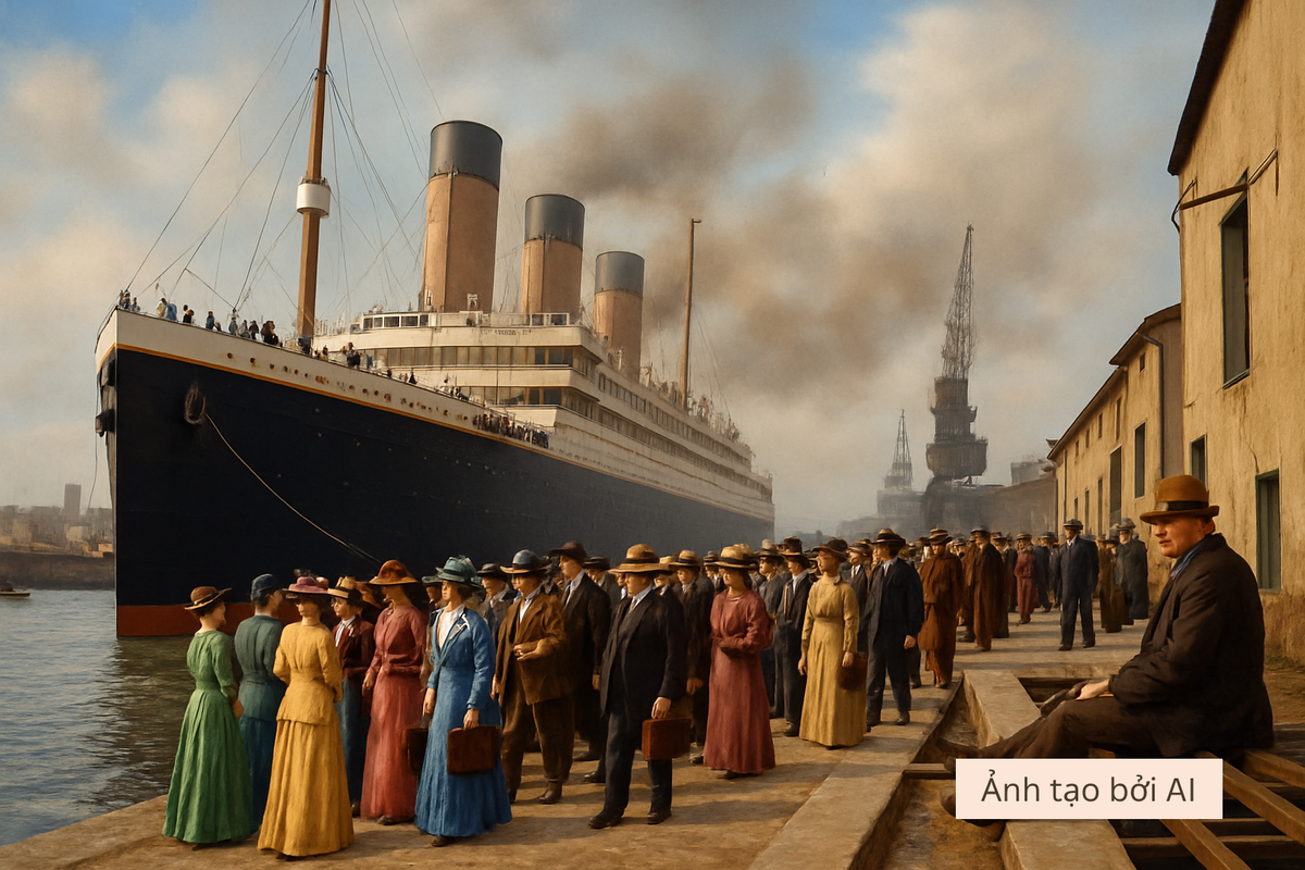  Titanic là con tàu lớn và sang trọng nhất thế giới năm 1912, được ví như cung điện nổi với cầu thang mạ vàng, đèn chùm pha lê, phòng ăn rộng như sảnh Versailles, nhà hàng kiểu Pháp, phòng hút cigar, thư viện, phòng chơi bài, phòng gym và bể bơi. (Ảnh: Thanh niên Việt)