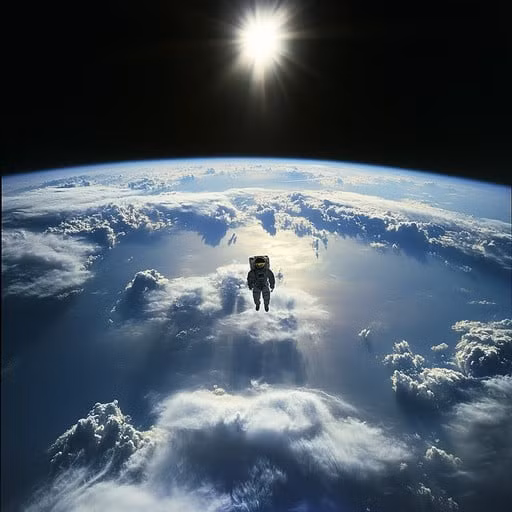 Kelly trải nghiệm "hiệu ứng tổng quan", cảm giác choáng ngợp khi nhìn Trái Đất nhỏ bé, mong manh nhưng đầy kết nối từ không gian.(Ảnh: StockCake)