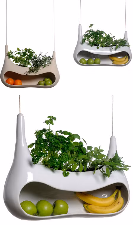 Kiểu giá để hoa quả này còn có thể trồng cây bên trên.