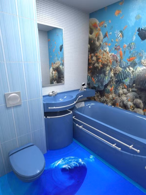 Cá heo "lượn lờ" trên sàn nhà.