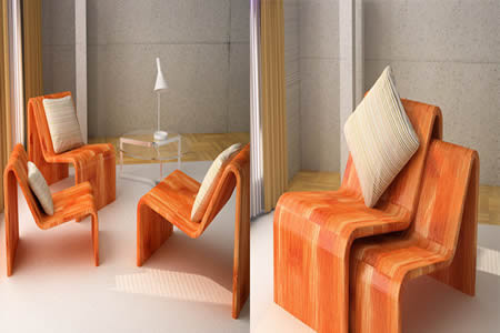 Ba chiếc ghế ấn tượng khi không cần dùng có thể ghép gọn lại thành một chiếc duy nhất.