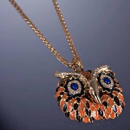 Chiếc vòng cổ hình cú màu sắc.