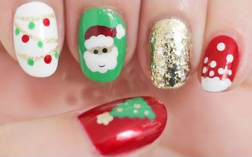 Các kiểu mẫu sơn móng tay đón Noel.