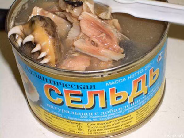 Miệng cá đóng hộp.