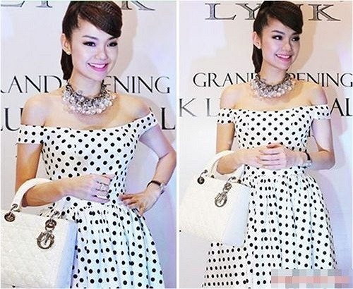 Minh Hằng và chiếc túi Lady Dior cổ điển, chiếc túi size lớn có giá khoảng từ 80 đến 100 triệu đồng.
