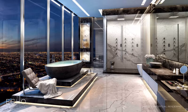 Thêm một căn penthouse sang trọng khác cũng nằm trên bãi biển Miami. Căn hộ nằm trên 2 tầng cao nhất của tòa nhà ECHO Brickell.