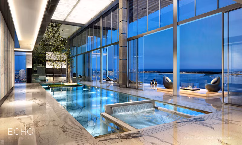 Có 3 căn penthouse trên trong tòa nhà Echo Brickell và mỗi căn đều có một hồ bơi trên ban công.
