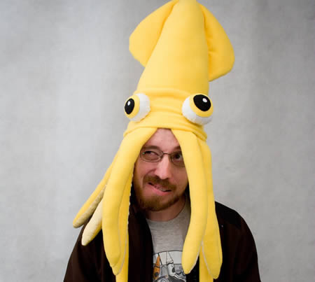 Mũ đội hình con mực.