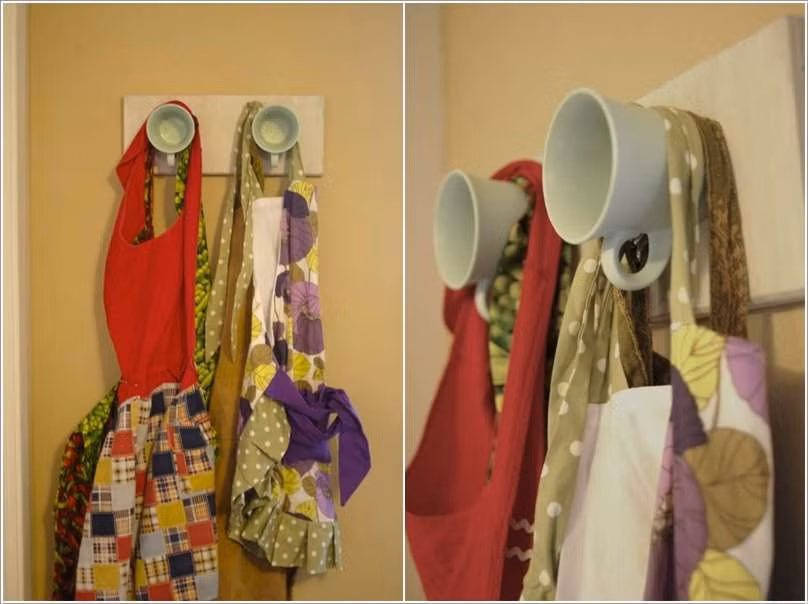 Tách chén có thể được gắn lên tường để treo tạp giề.