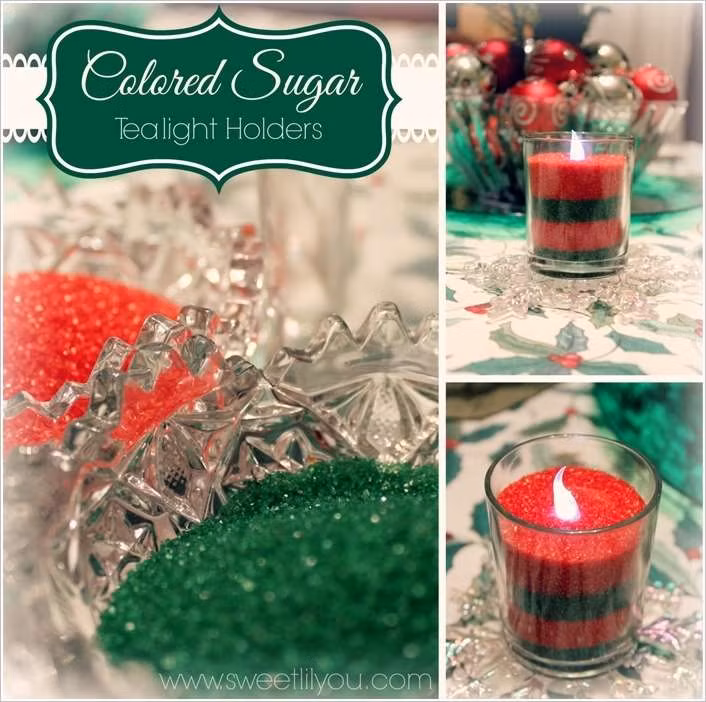 Cốc nến màu mè trưng dịp Noel.