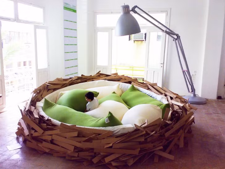 Chiếc giường hình tổ chim đáng yêu cho trẻ.